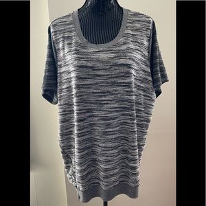 Vintage Heathered Knit Short Sleeve Top Size 2X